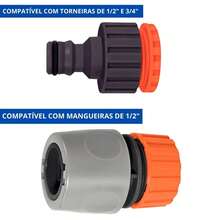 Esguicho Para Engate Rápido Com Jato Regulável + Torneira 1/2" + Engate Rápido 3/4" e 5/8" + Bico Torneira Engate Rápido - A - Visão 8