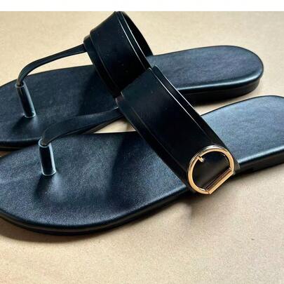 Women's Casual Solid Color Beach Flip Flops