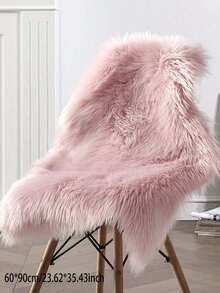1pc Faux Wool Irregular Shaped Carpet, Modern Minimalist Indoor Rug, Woven Knitted Soft Fluffy Small Rug, Easy To Clean And Store, Suitable For Living Room, Bedroom, Chair, Sofa, Bedside, Vanity, Home Decor, Ins Style, All Season - Pink - View 12