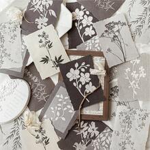 20 pièces Papier mémo asymétrique vintage avec fleurs fraîches, matériaux de décoration d'arrière-plan pour scrapbooking et journal DIY pour les amateurs d'artisanat - Rectangle - Voir 1