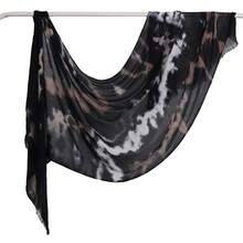 1pc New Linen Gradient Blue Scarf, Vintage Versatile Printed Long Pleated Scarf For Women, Autumn/Winter - Multicolor - View 12