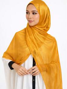 1 chiếc khăn choàng đầu voan nhăn bóng kiểu đảo dành cho nữ, phong cách giản dị và đa năng. - Nhiều màu - Xem 3