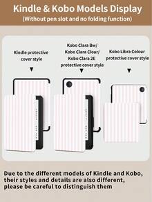 Kingsung Ốp bảo vệ máy tính bảng sọc hồng trắng, tương thích với iPad 9.7/10.2/10.5/10.9/12.9/Pro 11/A16, thế hệ thứ 10, Galaxy Tab S6 Lite 10.4", Kindle Paperwhite thế hệ thứ 12 2024, Kindle (thế hệ thứ 11) 2022, mềm mại, chống sốc, chân đế thông minh/tự động bật/tắt màn hình. - Nhiều màu - Xem 10