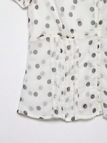 Blusa casual de gasa transparente de moda para mujer, nueva colección de verano DEEKA - lunares - Ver 8