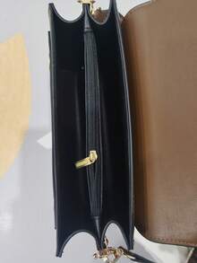 Fashionable Minimalist Flap Shoulder Strap Crossbody Bag - Coffee - View 8