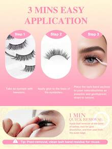 7 Pairs 3D Transparent Stem False Eyelashes, Natural Looking Japanese Style No-Makeup Face Makeup Long Eyelashes - View 5