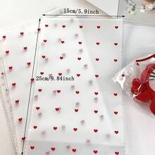 Heart-Shaped Gift Packaging Bags, Small Items Storage Bags, Gift Wrapping Decoration Bags - Red Heart - View 4