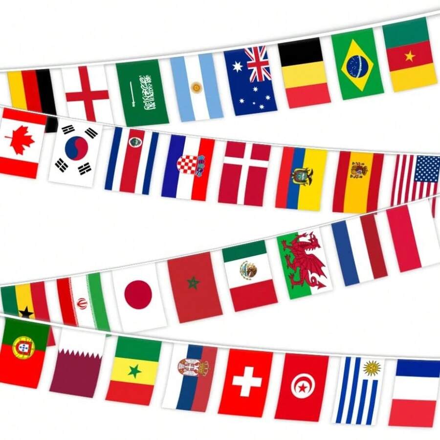 50PCS DIY National Flag Bunting Banner, International Country Flags From All Continents, For Sports Events, International Festivals, Sports Club Decor, Graduation, Back To School And Beach Parties - Multicolor - View 1