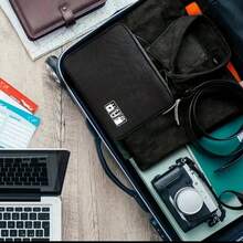 1pc Waterproof Digital Organizer Bag, Home Cable Management, Charger & Electronics Storage, Portable Travel Pouch - Black - View 7