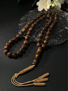 1条45颗念珠手链，适合情侣日常佩戴，穆斯林祈祷念珠，纯色优雅礼品 - 彩色 - 查看 7