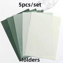 5pcs L-Shaped A4 Folder, A4 Gradient Plastic File Bag, Office Supplies Single Page Document Archive Bag, Thickened Waterproof - A4 - View 12