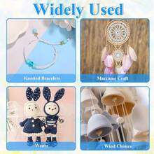 1套耐磨珍珠线，无弹性绳 - 优质超细，适用于项链、手链、DIY吊坠 - 白色 - 查看 4