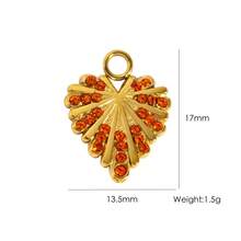 1pc Bohemian Style Leaf Shaped Rhinestone Pendant Necklace Accessory, Suitable For Women's Daily Wear - Multicolor - View 7