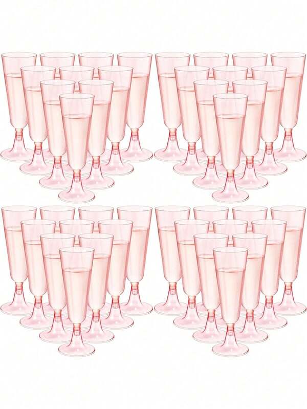 100/50/30/25/20/10/5 套粉色香槟杯，5盎司可重复使用水晶香槟杯，适用于婚礼、庆典、生日派对、烘焙和饮酒场合