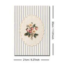 1 pieza Enmarcado/Sin marco Póster de arte de pared de fresa linda de estilo cottage core en la cocina Impresión de lienzo con rayas azules de fruta vintage Decoración minimalista y estética para dormitorio, sala de estar, habitación, decoración del hogar moderna - A - Ver 11