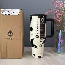 40oz Tumbler Stainless Steel Coffee Mug Cup Insulated Portable Vacuumhydrojug Travel Tumbler With Handle Lid Straw Water Bottle - 彩色 - 查看 5