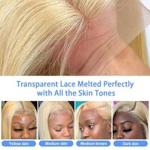 613号金色波波头假发 13x4 直发蕾丝前假发 巴西 Remy 真发 13X4 200 密度 波波头高清透明蕾丝前真人发假发 - S613 - 查看 5