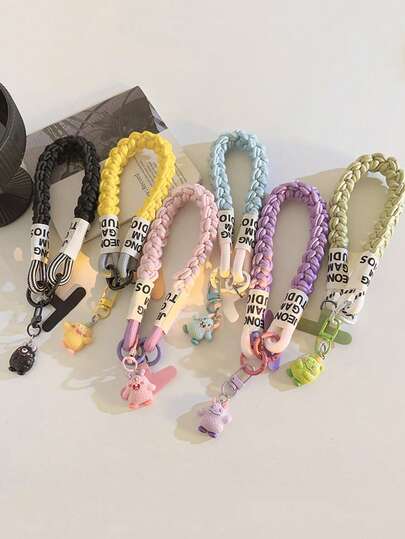 Monster Keychain Pendant, Braided Rope Phone Lanyard, Car Key Chain, Wristlet, Universal