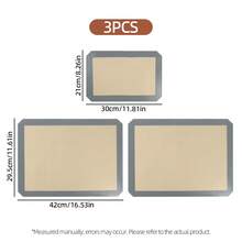 1/2/3片装可重复使用烘焙垫，不粘硅胶内衬，耐热烘焙垫，适用于烤箱，可用于烘焙饼干、马卡龙、面包、蛋糕、披萨、鸡翅、烤肉等。尺寸分别为42厘米（16.53英寸）*29.5厘米（11.61英寸）和30厘米（11.81英寸）*21厘米（8.26英寸）。是婚礼、周年纪念、母亲节礼物、烹饪派对、厨房派对、家庭聚会、甜点派对的理想之选。 - - - 查看 16