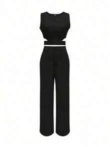 Women Casual Slim Fit Button-Up Suit Set, Modest Black Summer - Green - View 12