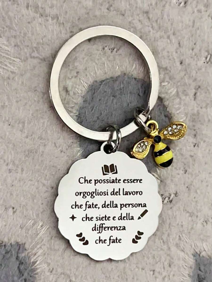 锌合金教师钥匙扣，教师礼物，学期结束，感谢老师，圣诞节标语，休闲派对可爱街头优雅