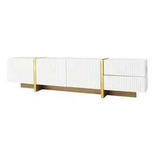 190 Cm TV-Schrank Mit 3 Türen, 2 Schubladen - 金色 - 查看 10