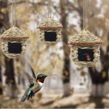 1pc Handwoven Bird Nest Box, Suitable For Hummingbirds And Other Small Birds Outdoor Birdhouse - View 5
