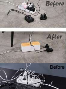 1 hộp quản lý dây cáp tối giản sáng tạo, hộp đựng đồ dùng trên bàn làm việc cho ổ cắm, dây nguồn, bộ định tuyến, hộp gỗ gọn gàng. - Nhiều màu - Xem 7