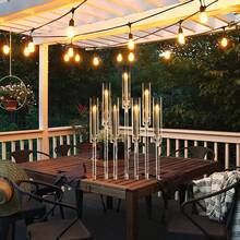 Bộ 6 chân nến tròn trong suốt, được làm từ chất liệu acrylic cao cấp với vẻ ngoài sang trọng và thanh lịch, gồm đế tròn trong suốt và 6 chân nến có chiều cao khác nhau, thích hợp cho đám cưới, tiệc tùng, trang trí bàn và tạo không khí lãng mạn. - Một cỡ - Xem 4