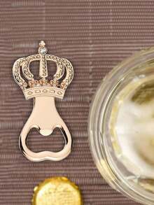 1 pieza/6 piezas Abridor de botellas con corona dorada, adecuado para baby shower, boda y fiesta de cumpleaños, proporciona un regalo elegante y práctico para los invitados, suministros para bodas y cumpleaños, decoraciones para el hogar y fiestas - Dorado - Ver 7