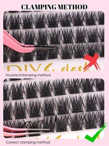 DIY Eyelash Extension Tutorial, 384pcs Individual Lash Clusters, D-Curl Curly Lash Clusters, At-Home Eyelash Extension, Lash Clusters, Lash Clusters, Individual Lashes, Eyelashes, False Eyelashes - D - View 4