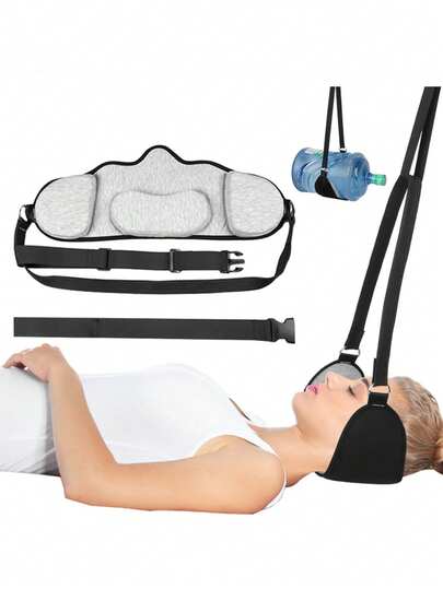 1pc Neck Hammock (1pc Sleep Mask Included), Lightweight Ergonomic Contour Design, Breathable Fabric Neck Stretcher, Suitable For Travel, Home, Office, Relieve Neck Discomfort