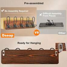 Key Holder For WallCoat Rack  Mounted - Eavy Duty Farouse Rustic  Coat Anger Wit 5 Wire Ooks  Clotes At Jacket Towel RusticWire G25A Rustic Wn And Black - Rustic Brown Black - View 4