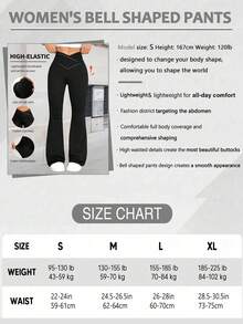 Black High Elastic Crossover Waist Flared Pants For Women, Tummy Control 4-Way Stretch Bootcut Yoga Pants For Daily & Fitness Outfits,Women's Leggings,Gym Clothes Women,Gym Clothes Women,Summer Outfits For Women,Summer Clothes,Beachwear,Vacation Outfits Women,Vacation Essentials - màu đen - Xem 4