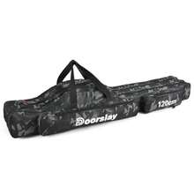 Doorslay - Funda para caña de pescar de tres capas bolsa para caña de pescar portátil plegable para exteriores impermeable para guardar aparejos de viaje organizador para pesca camping - Camuflaje City Camouflage - Ver 1