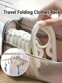 10/8/6/5/3/1pc Portable Foldable Clothes Hanger Without Clips, Foldable Drying Rack, Non-Slip Design, Suitable For Retail Stores And Cruise Ships, Random Colors - View 2