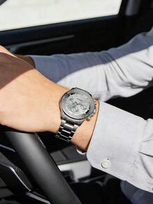 Đồng hồ bấm giờ thạch anh Fossil dành cho nam, dây đeo bằng thép không gỉ màu bạc, mặt số màu bạc, đồng hồ đeo tay thời trang dành cho nam, phù hợp cho đi làm hàng ngày và trang phục thường ngày, BQ2490 - Đĩa bạc ruy băng bạc - Xem 3