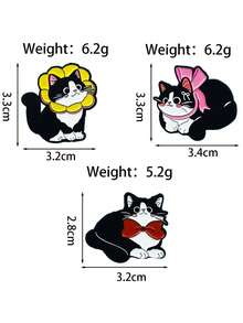 Spilla in smalto a forma di gatto carino - Spilla divertente a forma di gattino cartone animato per borsa, giacca & zaino - Multicolore - Visualizzare 10