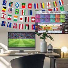 Large Schedule Poster 2026, 39.4 Inchx 27.6 Inch, 1 Pc Merchandise 2026 Calendar Wall Chart Decorations, Soccer Tournament Wallchart Fans Home Office Bar Party Decor - World Cup Poster and String - View 7