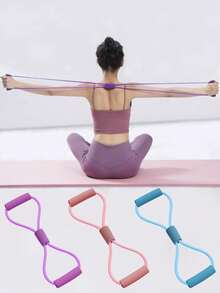 1pc Figure 8 Yoga Resistance Band Fitness Equipment - Multicolor - View 2