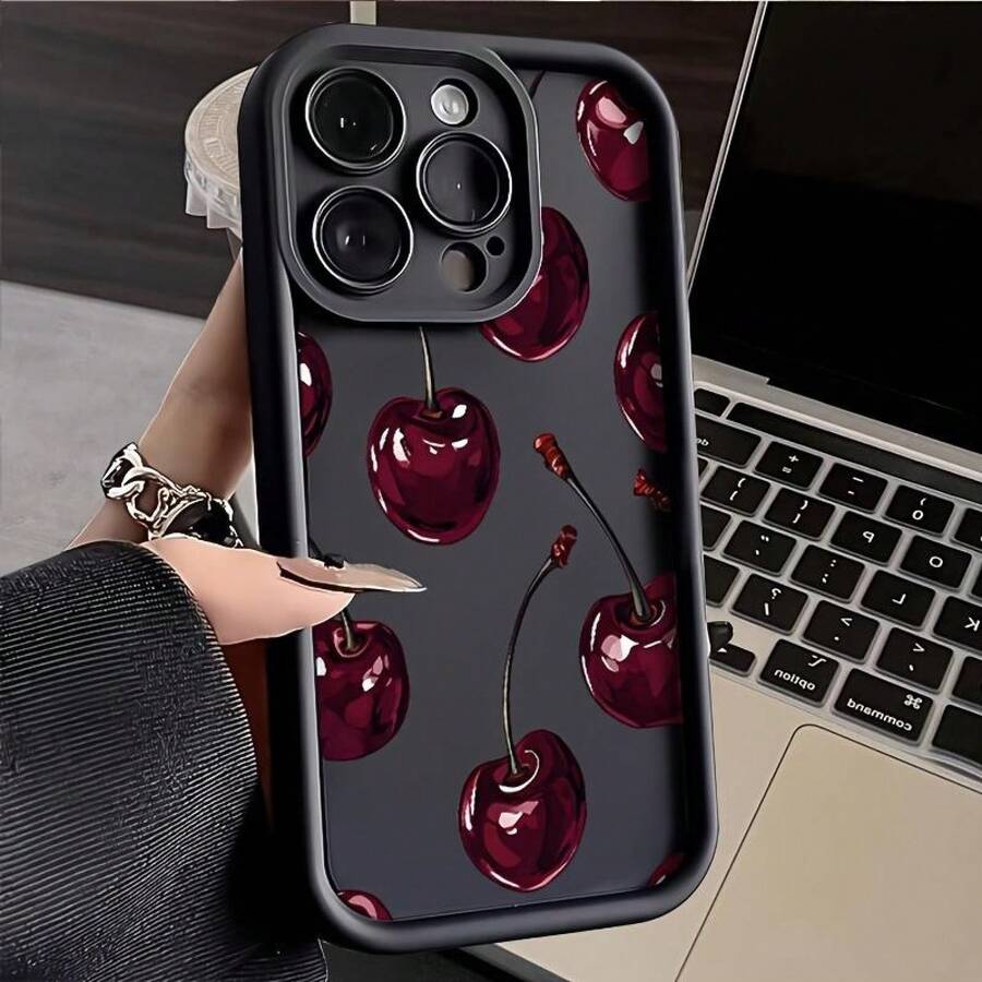 Funda para teléfono: Funda linda con diseño de cerezas rojas, compatible con iPhone 16 Pro Max, 15 Plus, 14, 13, 12, 11, 7, 8, XS Max, XR y 16E. Esta funda creativa de dibujos animados es el regalo perfecto para parejas, amigos y familiares, ofreciendo protección total para ambos. teléfonos móviles, bolsos, accesorios para móviles, fundas para teléfonos, decoración de interiores, accesorios, fundas transparentes para teléfonos, verano, correas para teléfonos, fundas para teléfonos de hombre, fundas negras para teléfonos, fundas rosas para teléfonos, fundas para teléfonos de hombre, fundas para teléfonos de mujer, protección para teléfonos móviles, accesorios de playa, productos de fresa, fundas protectoras para teléfonos. - Estilo (1 pieza) - Ver 1