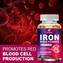 Iron Capsules, With Vitamin C, Red Blood Cell Support, Energy Production, For Women - 1瓶 - 查看 1