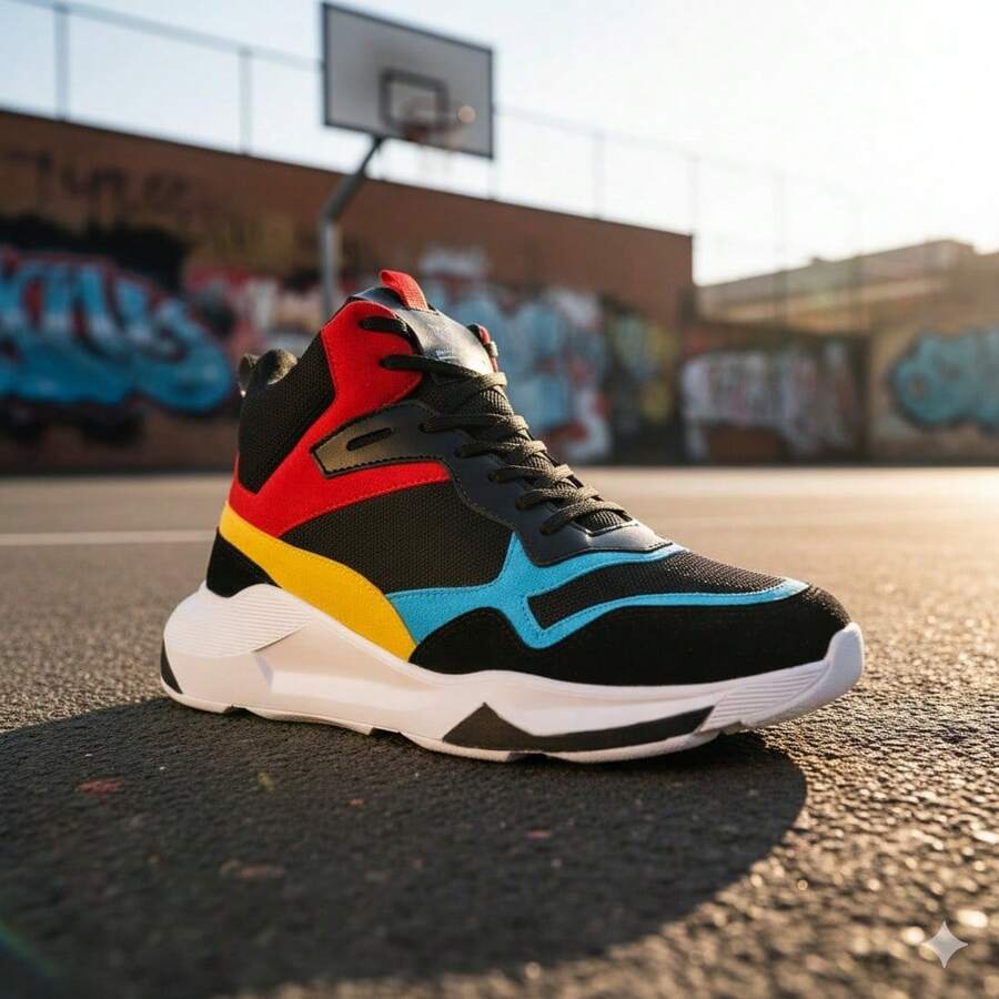 Ranclafe Basket Line 05 Foamed Nylon Sneakers - 紅色 - 查看 1
