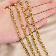 1米不锈钢椭圆形压花链，适合DIY项链和珠宝制作 - 鏈條 - 查看 7