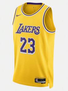 洛杉矶湖人队 Icon Edition Nike Dri-FIT NBA 男款摇摆人球衣 - 黃色 - 查看 1