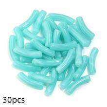 30pcs Tie Dye Acrylic Curved Tube Beads Mix, Fashion Jewelry Making DIY Beads, Spacer Beads For Women Necklace Bracelet Craft Decoration Accessories - Bent Tube - View 26