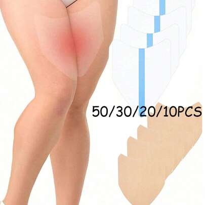 50/30/20/10pcs Invisible Anti-Chafing Thigh Bands, Transparent Anti-Friction Thigh Adhesive Pads, Waterproof, Comfortable For Daily Wear, Suitable For Summer, Beach, Travel