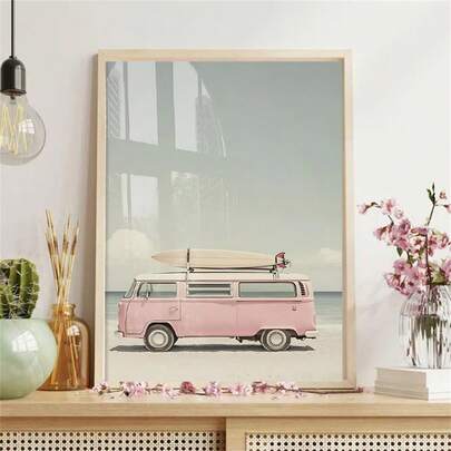 Tranh trang trí tường hình ván lướt sóng, trang trí mùa hè ven biển, trang trí bãi biển, nhiếp ảnh tối giản, trang trí nhà kiểu Bohemian, quà tặng tân gia, tranh in sóng biển trên vải canvas sáng tạo, thích hợp trang trí nhà bếp, phòng ngủ, phòng khách, phụ kiện phòng, trang trí kiểu miền Tây, tranh nghệ thuật treo tường bằng vải canvas.