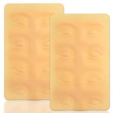 DQFART Bộ 1/2/3/6 miếng dụng cụ luyện tập kẻ lông mày và kẻ mắt 3D mô phỏng da thật, làm bằng cao su silicon, phù hợp cho người mới bắt đầu trang điểm và nghệ sĩ chuyên nghiệp luyện tập. - Xem 5