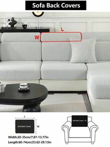 1pc Stretch Sofa Cover, Non-Slip Full Coverage Sofa Seat Cushion, Suitable For All Seasons, Fabric Sofa Slipcover, Machine Washable, Dust-Proof, Pet-Friendly, Decorative Sofa Protector, Adjustable For Corner Sofa, Bedroom, Office, Living Room 1/2/3/4 Seater - Light Grey - View 17
